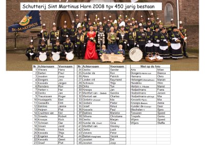 Schutterij Sint Martinus Horn 2008 450 jarig bestaan wie is wie_400